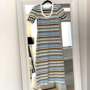 JMWM Striped Knit Midi Dress